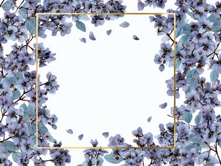 Watercolor floral stationery border