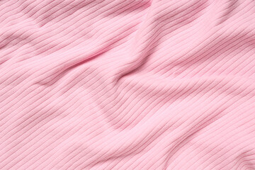 Texture of pink ribbed knit fabric as background