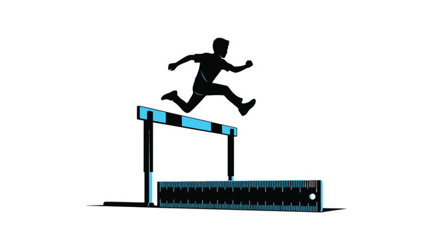 A person leaping over a uniquely designed hurdle, symbolizing the act of overcoming challenges