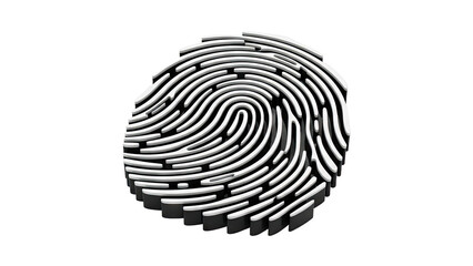 Fototapeta premium 3D Stylized Fingerprint Icon
