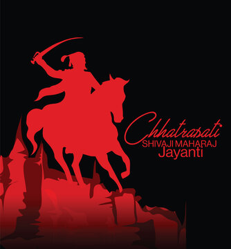 illustration of Chhatrapati shivaji maharaj jayanti Chhatrapati Shivaji Maharaj with a traditional turban, pearl jewelry and a pavilion silhouette; evokes Maratha heritage, bravery, leadership and his