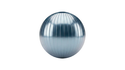 Blue Metallic Sphere with Vertical Ribs
