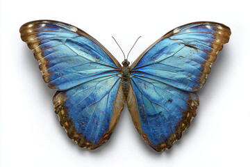 Blue Morpho Butterfly isolated solid background