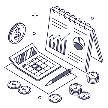 Business Finance Planning Illustration  Clean Vect Vector Icon Illustration