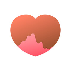 手書きのまあるい垂れるハートチョコレートアイコン