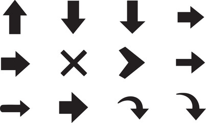 Vector Arrow Icons Collection for UI and Web Design,Direction and Navigation Symbols,Arrow Symbols Pack for Interface Design,Left Right Up Down Arrows