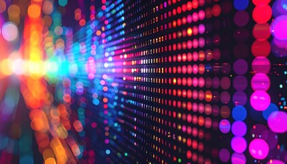 Obraz premium Abstract light display with vibrant colors and bokeh effect.