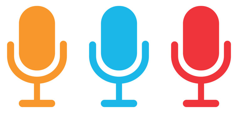 Microphone vector icon on white background. web and mobile icons. vector illustration. 