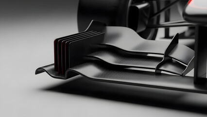 Obraz premium A close-up view of a sleek, modern carbon fiber car part