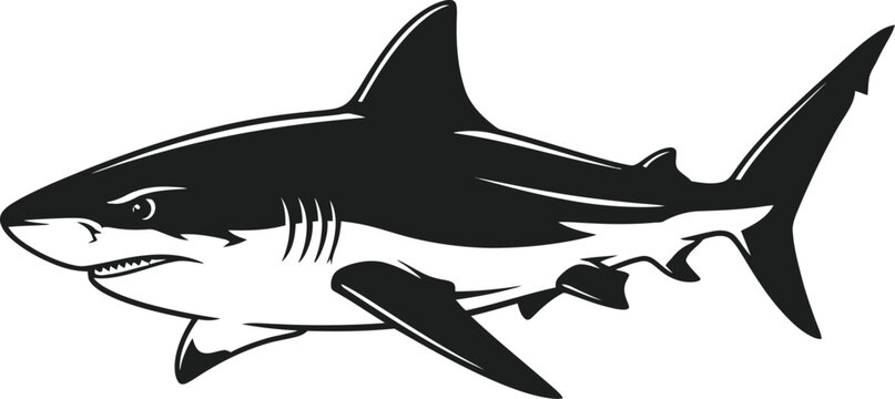 Shark Side View Vector Illustration