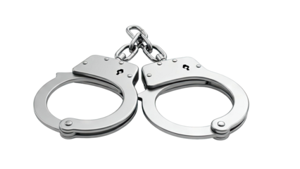 Metal Handcuffs Linked Together