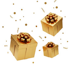 Golden cubes with spherical designs on top in a starry night sky