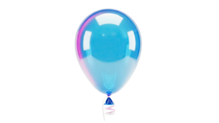 Iridescent Blue Balloon with Pink Highlights