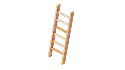 Wooden ladder on a white background