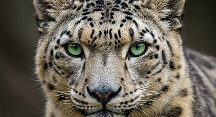 Obraz premium Highland Phantom - Snow Leopard Close-Up for Conservation & Premium Branding AI-Generated