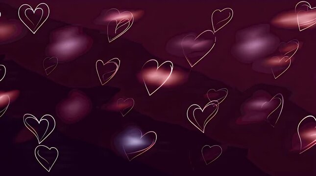 Pink Valentine background with hearts and floral ornaments creates a romantic red vector illustration for a wedding celebration card or holiday decoration pattern