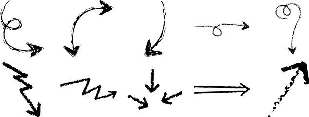 Hand Drawn Grunge Arrow Collection Set