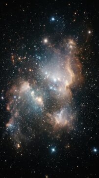 Abstract cluster of stars in a dark sky
