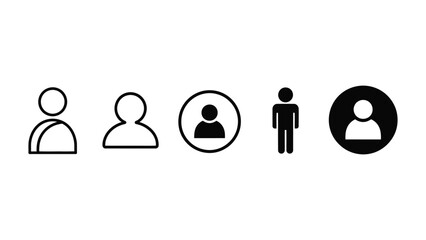 A collection of five diverse silhouette icons representing people.