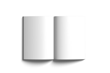 Blank book with blank pages isolated on transparent background. 3d rendering