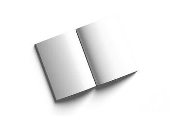 Blank book with blank pages isolated on transparent background. 3d rendering