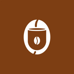 Coffee Cup Logo With Coffee Bean Icon.eps