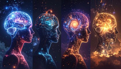 Fototapeta premium Evolution of Consciousness - A Visual Journey Through the Human Mind.