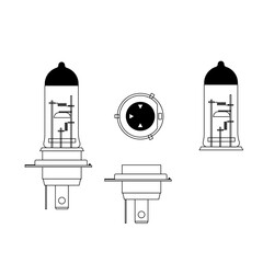 Car headlight beam system concept. High beam vs Low beam © yoyo
