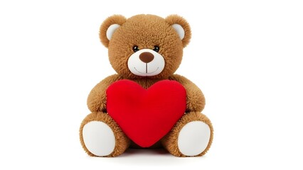 Valentine's day teddy bear holding red heart cute love gift for him her