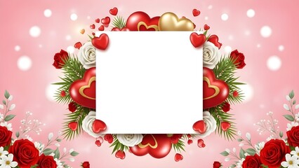 Valentine's day wishes with lovely roses and hearts