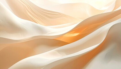 Obraz premium Abstract, fluid forms in pale beige and peach, softly lit