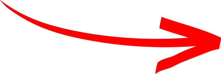 Red Hand-Drawn Arrow for Navigation and Directional Indicators