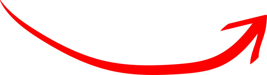 Red Hand-Drawn Arrow for Navigation and Directional Indicators