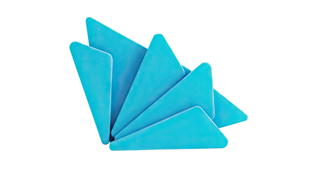 Abstract Blue Triangles Sculpture - Powered by Adobe