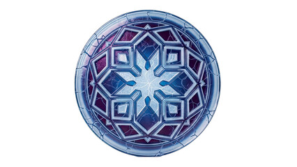 Naklejka premium Cracked Blue and Purple Geometric Round Emblem