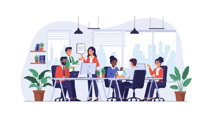 Diverse Team Working Together in Office.