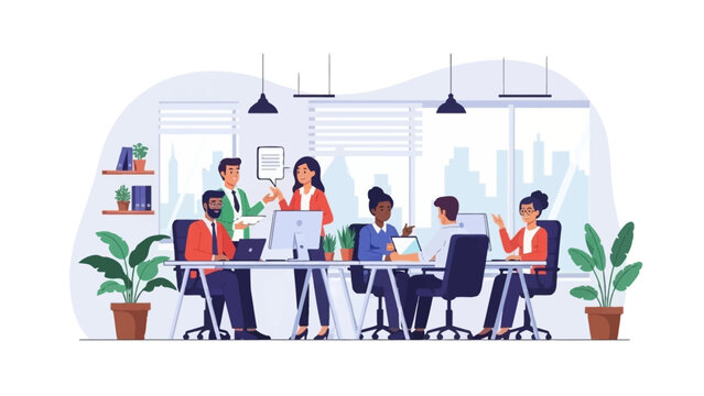 Diverse Team Working Together in Office.