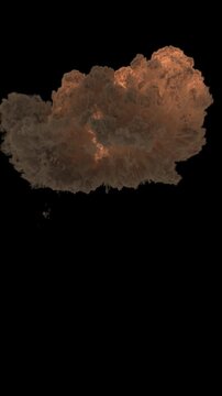 A large firebomb that exploded and rose upwards.