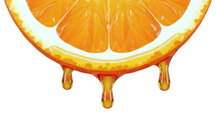 Orange Slice Dripping Juice