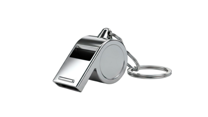 Shiny Metal Whistle with Keychain