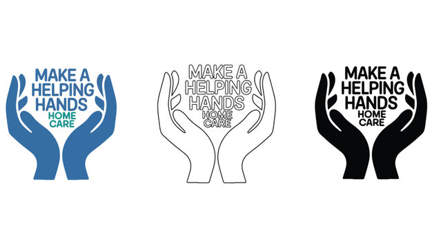 Three logos for Make A Helping Hands Home Care displayed together