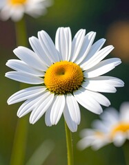 Obraz premium A close-up of a white flower with a yellow center
