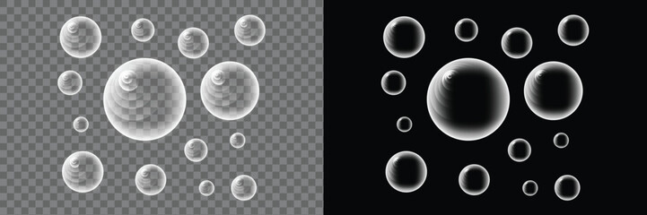 Realistic white rough balloon isolated on transparent background. Vector illustration.