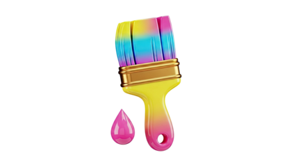 Colorful Paintbrush with Droplet