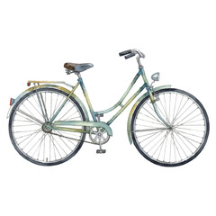 Fototapeta premium Watercolor Bicycle Vector Illustration Vintage Bike Isolated on White 