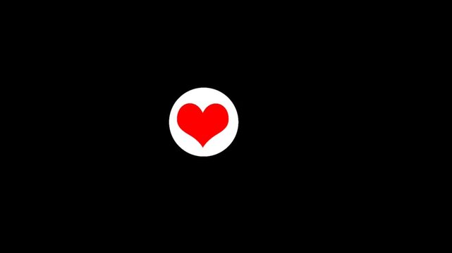 Social media-like icon.Hearts social media Live streaming style animated icon.like button motion animation.The heart pops and scales with a soft bounce effect.