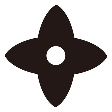 忍者が使う手裏剣のシンプルなイラスト