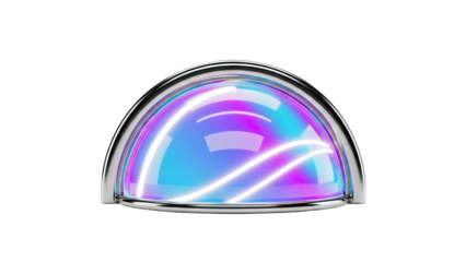 Abstract Orb with Holographic Colors and Chrome Rim