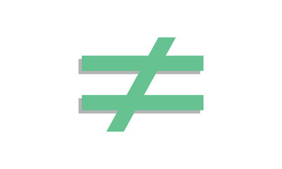 Fototapeta premium Not equal icon, vector illustration. Flat design style. vector not equal icon illustration isolated on White background, not equal icon. Vector illustration eps 10 .