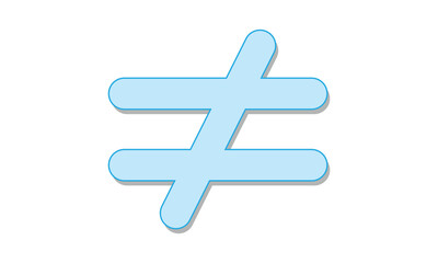 Obraz premium Not equal icon, vector illustration. Flat design style. vector not equal icon illustration isolated on White background, not equal icon. Vector illustration eps 10 .